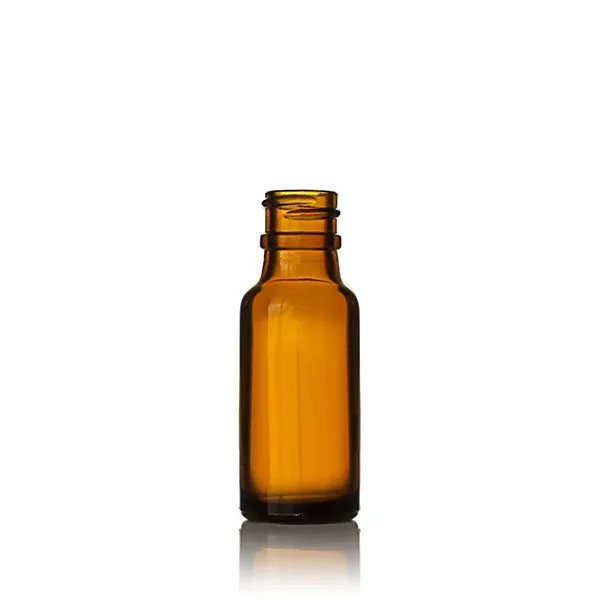 0.5 OZ AMBER GLASS BOSTON ROUND - 18-405 NECK-detail image