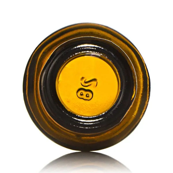 0.5 OZ AMBER GLASS BOSTON ROUND - 18-405 NECK-detail image