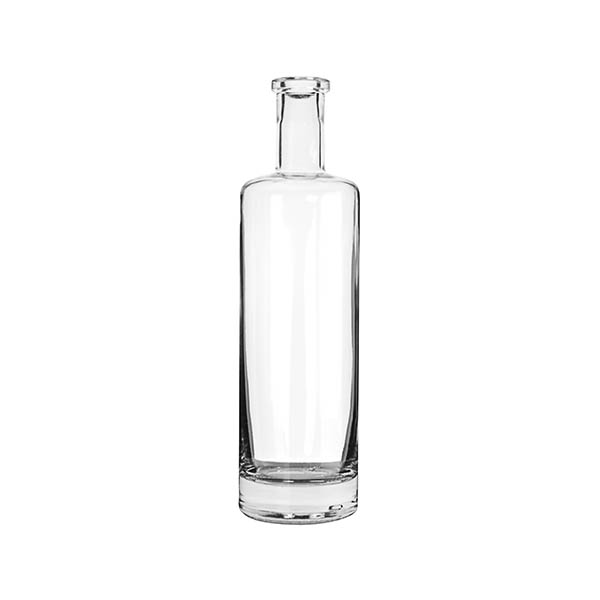 750ML FLINT GLASS  SWISS SPIRITS BOTTLE ROUND - 21.5-CORK NECK