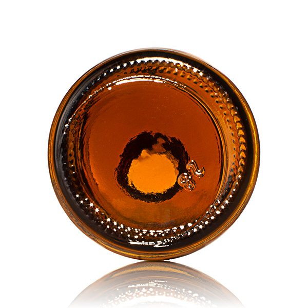 4OZ AMBER GLASS  BOSTON ROUND - 22-405 NECK-detail image