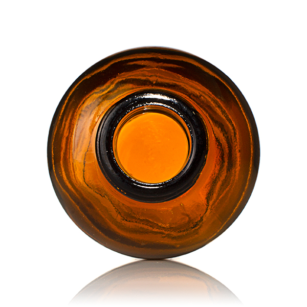 4OZ AMBER GLASS  BOSTON ROUND - 22-405 NECK-detail image