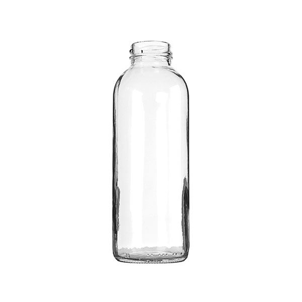 14OZ FLINT GLASS BEVERAGE ROUND BOTTLE - 38-2000 NECK