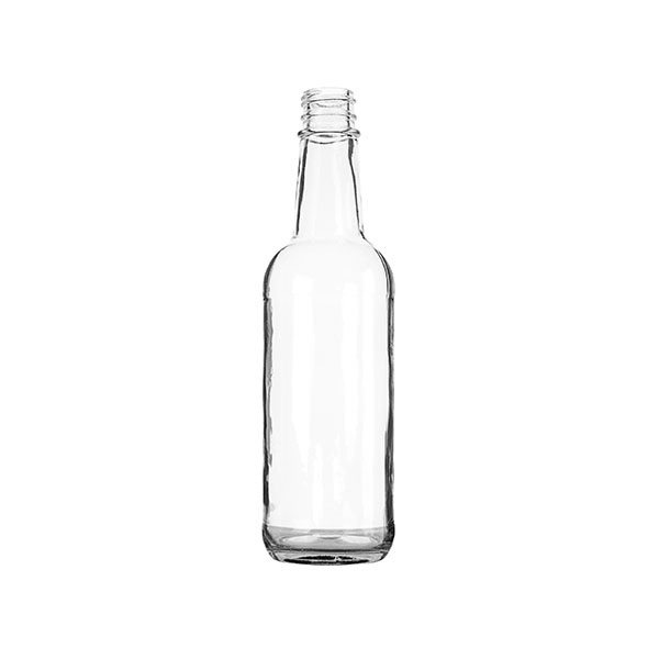 375ML FLINT GLASS VODKA SPIRITS BOTTLE ROUND - 28-350 NECK
