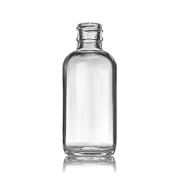 2OZ FLINT GLASS  BOSTON ROUND - 20-405 NECK