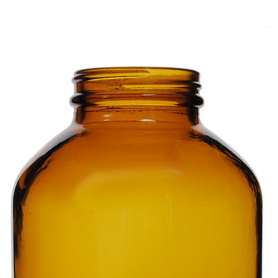 950CC AMBER GLASS WIDE MOUTH ROUND - 53-400 NECK-detail image