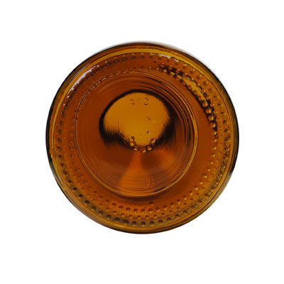 950CC AMBER GLASS WIDE MOUTH ROUND - 53-400 NECK-detail image