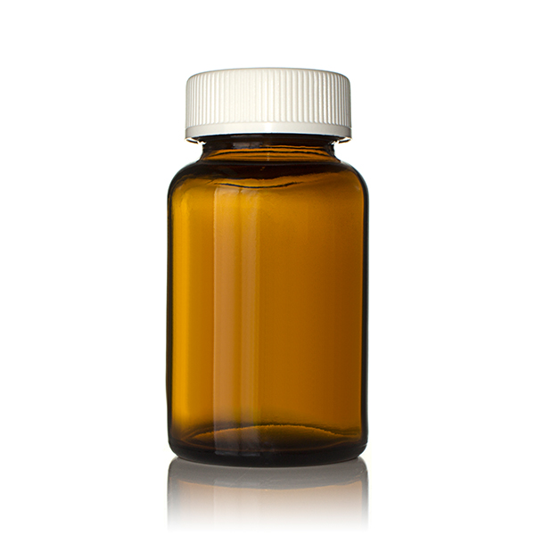 120CC AMBER WIDE MOUTH PACKER ROUND GLASS BOTTLE - 38-405 NECK-detail image