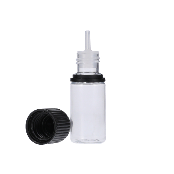 10ML CLEAR PET UNICORN BOTTLE WITH BLACK CR TAMPER EVIDENT BREAK-OFF BAND CLOSURE-detail image