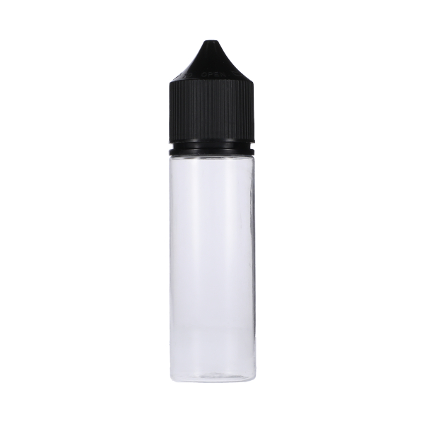 50ML CLEAR PET UNICORN BOTTLE WITH BLACK CR TAMPER EVIDENT BREAK-OFF BAND CLOSURE