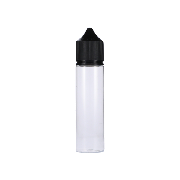 60ML CLEAR PET UNICORN BOTTLE WITH BLACK CR TAMPER EVIDENT BREAK-OFF BAND CLOSURE