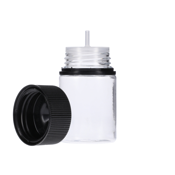 60ML CLEAR PET STUBBY UNICORN BOTTLE WITH BLACK CR TAMPER EVIDENT BREAK-OFF BAND CLOSURE-detail image