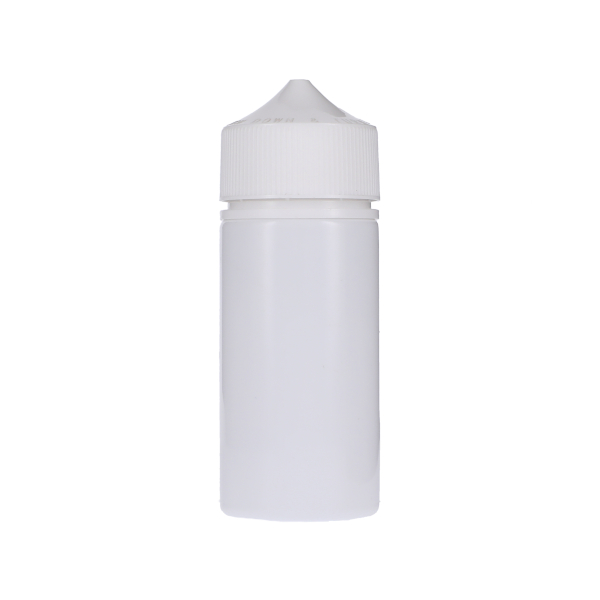 100ML WHITE PET UNICORN BOTTLE WITH WHITE CR TAMPER EVIDENT BREAK-OFF BAND CLOSURE