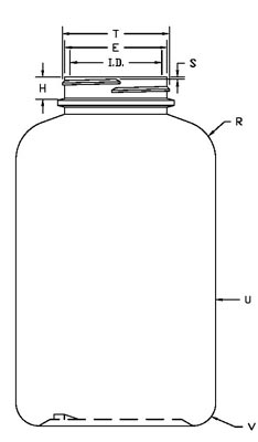 950CC WHITE PHARMA ROUND HDPE WITH 53-400 NECK FINISH