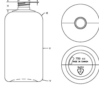 750CC WHITE PHARMA ROUND HDPE WITH 28-410 NECK FINISH
