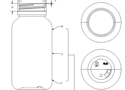 200CC WHITE PHARMA ROUND HDPE WITH 38-400 NECK FINISH