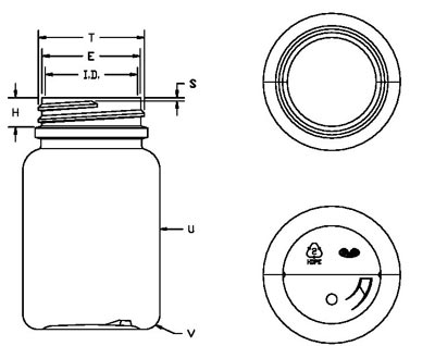 100CC WHITE PHARMA ROUND HDPE WITH 38-400 NECK FINISH