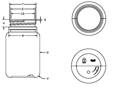 100CC WHITE PHARMA ROUND HDPE WITH 38-400 NECK FINISH