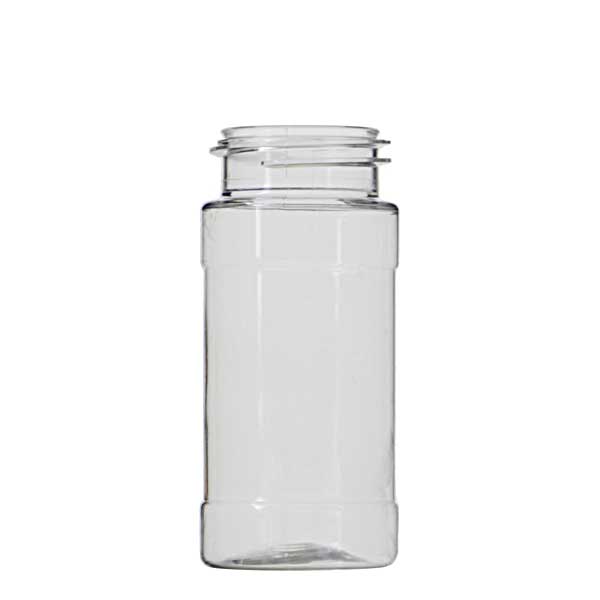 4oz Clear Pet Plastic Spice Jars (White Cap) - Clear 43-485