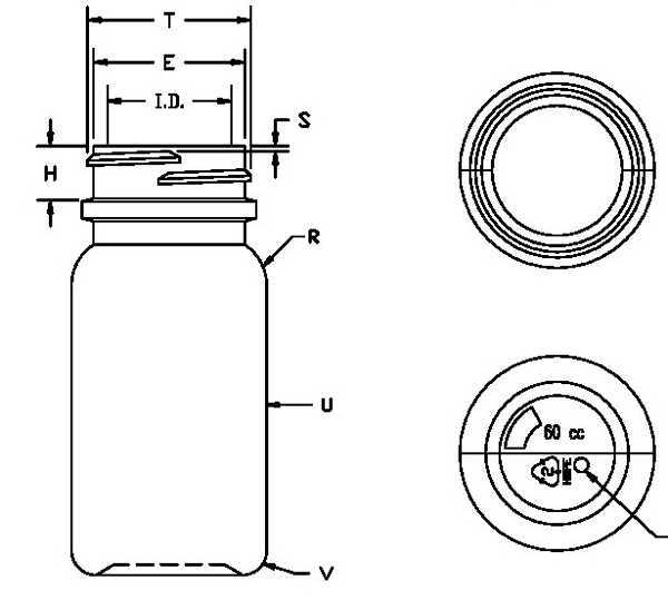 60CC WHITE PHARMA ROUND HDPE WITH 33-400 NECK FINISH
