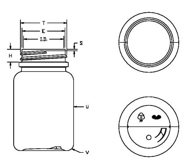 100CC WHITE PHARMA ROUND PP WITH 38-400 NECK FINISH