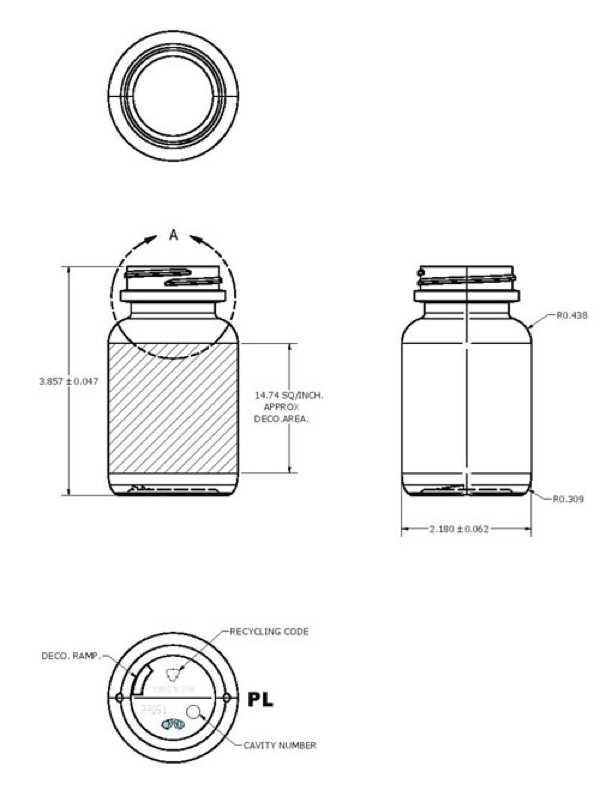 150CC WHITE PHARMA ROUND HDPE WITH 43-400 NECK FINISH