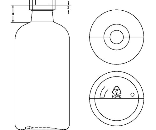 250ML WHITE SERUM ROUND HDPE WITH 30MM NECK