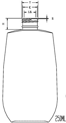 250ML WHITE TAPERED OVAL HDPE WITH 24-410 NECK FINISH