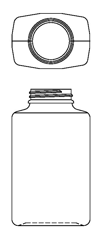 360ML WHITE PHARMA OBLONG HDPE WITH 43-400 NECK FINISH