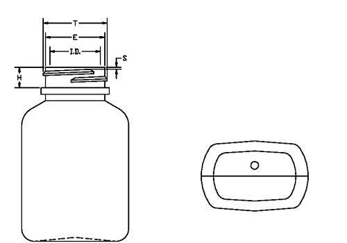 100ML WHITE PHARMA OBLONG HDPE WITH 33-400 NECK FINISH