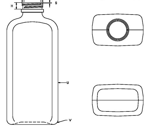 530ML WHITE PHARMA OBLONG HDPE WITH 33-400 NECK FINISH