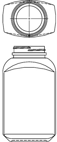 500ML WHITE PHARMA OBLONG HDPE WITH 53-400 NECK FINISH