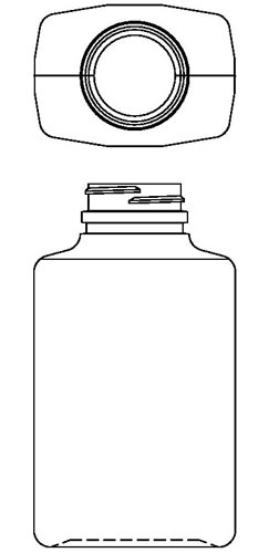 360ML WHITE PHARMA OBLONG HDPE WITH 38-400 NECK FINISH