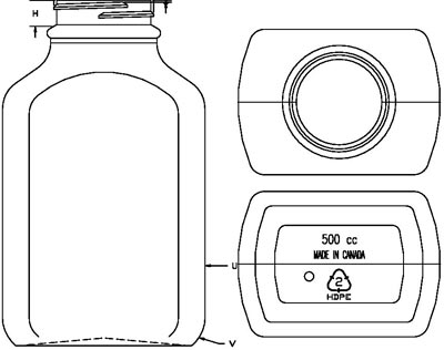 500ML WHITE PHARMA OBLONG HDPE WITH 43-400 NECK FINISH