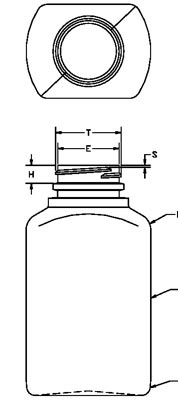 300ML WHITE PHARMA OBLONG HDPE WITH 38-400 NECK FINISH