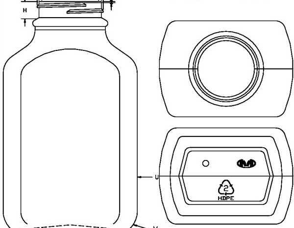 500ML WHITE PHARMA OBLONG HDPE WITH 43-400 NECK FINISH