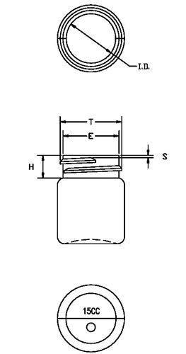 15CC WHITE PHARMA ROUND HDPE WITH 28-400 NECK FINISH
