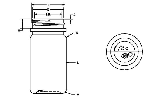75CC WHITE PHARMA ROUND HDPE WITH 38-400 NECK FINISH