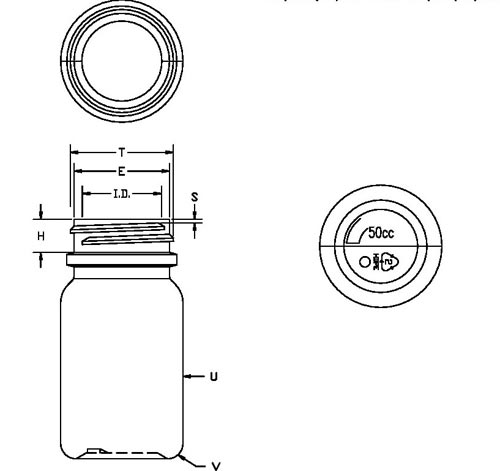 50CC WHITE PHARMA ROUND HDPE WITH 33-400 NECK FINISH