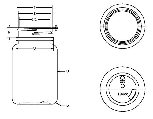 100CC WHITE PHARMA ROUND HDPE WITH 38-400 NECK FINISH
