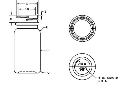 60CC WHITE PHARMA ROUND HDPE WITH 33-400 NECK FINISH