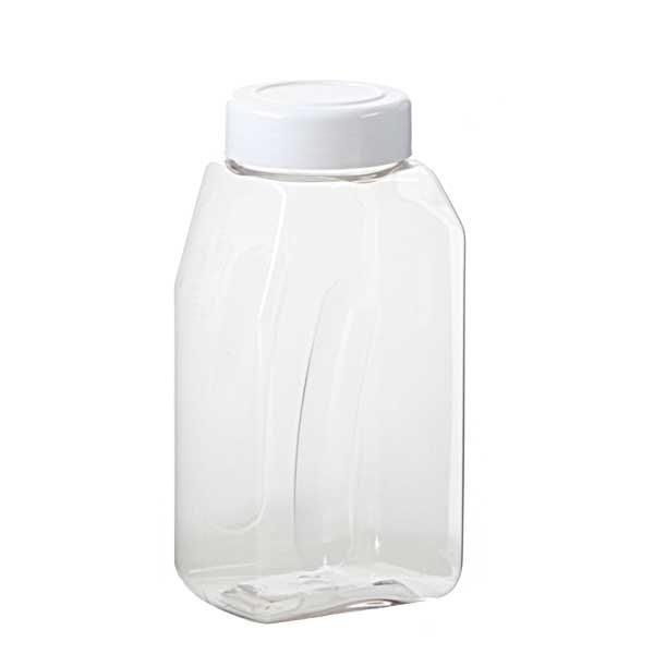 Clear Plastic Oblong Spice Jar 32 OZ