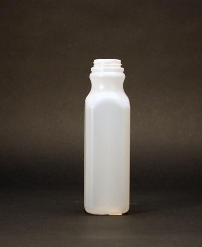 8OZ WHITE JUICE SQUARE HDPE WITH 38MM NECK