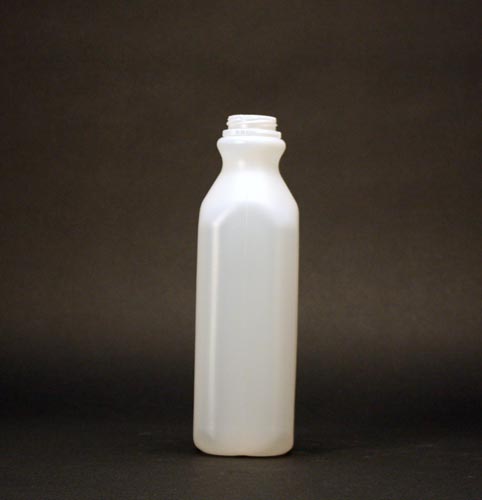 12OZ WHITE DAIRY SQUARE HDPE WITH 38MM NECK
