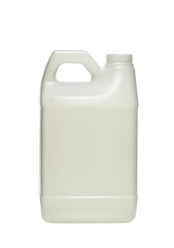 64OZ NATURAL F-STYLE HANDLEWARE OBLONG HDPE WITH 38-400 NECK FINISH