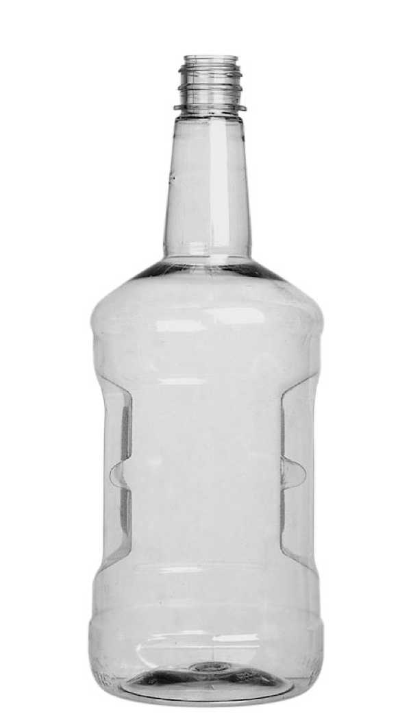 1.75LITER CLEAR SURE GRIP LIQUOR ROUND PET WITH 33-405 NECK FINISH