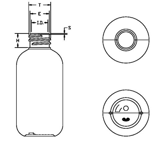 2OZ WHITE BOSTON ROUND LDPE WITH 18-410 NECK FINISH