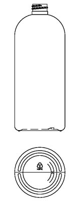 1LITER WHITE BOSTON ROUND HDPE WITH 28-410 NECK FINISH