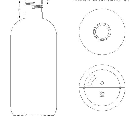 8OZ WHITE BOSTON ROUND HDPE WITH 22-415 NECK FINISH