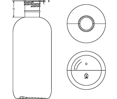 8OZ WHITE BOSTON ROUND LDPE WITH 24-415 NECK FINISH