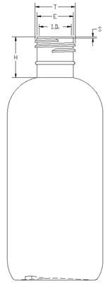 8OZ WHITE BOSTON ROUND HDPE WITH 24-415 NECK FINISH